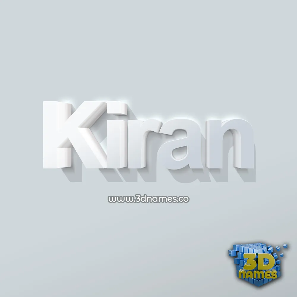 kiran in Clean White style - 3D name wallpaper