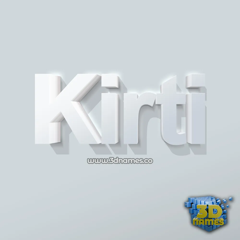 kirti in Clean White style - 3D name wallpaper