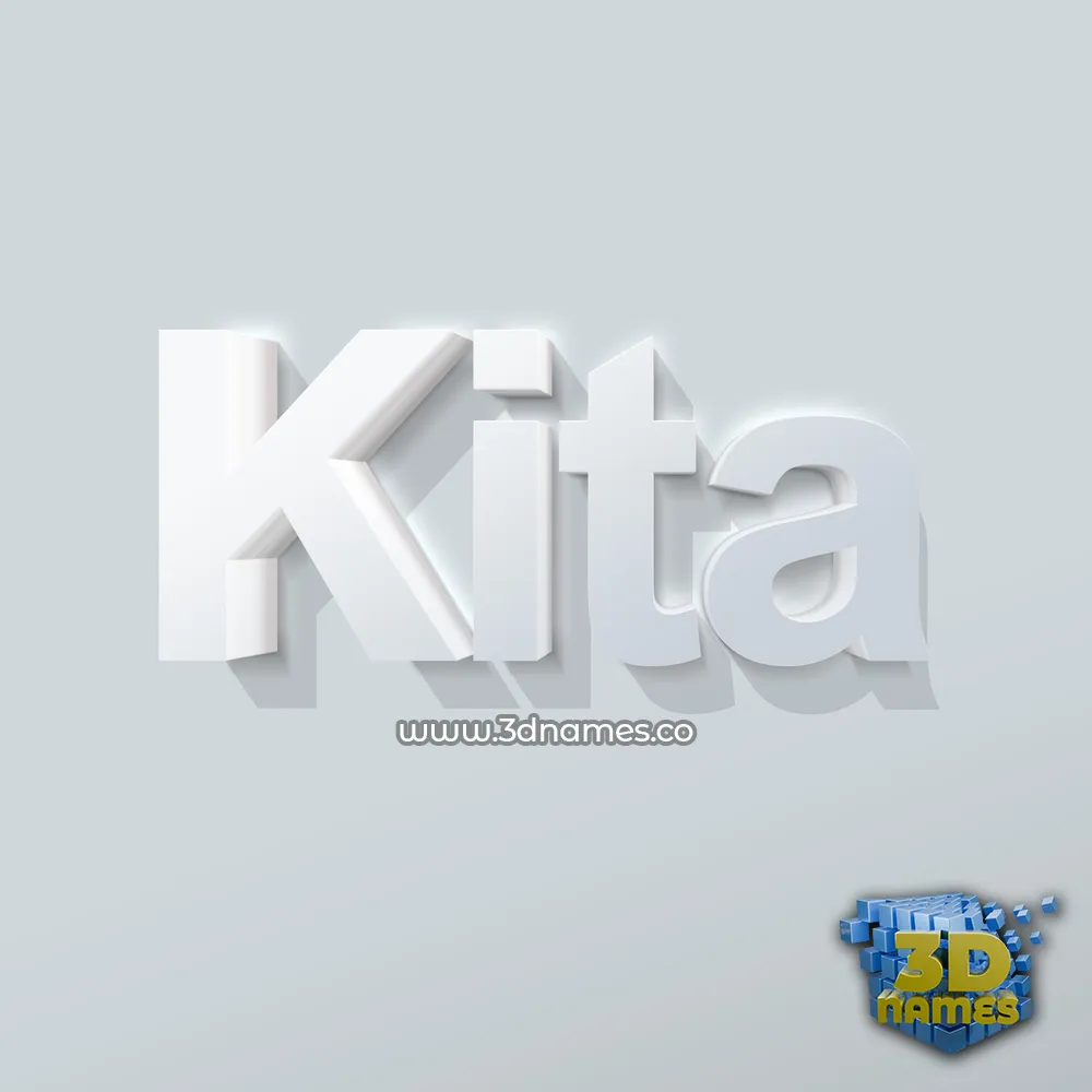 kita in Clean White style - 3D name wallpaper