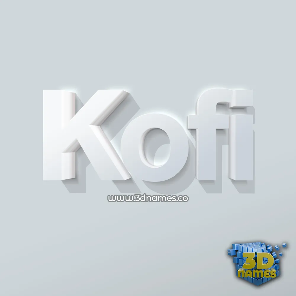 kofi in Clean White style - 3D name wallpaper