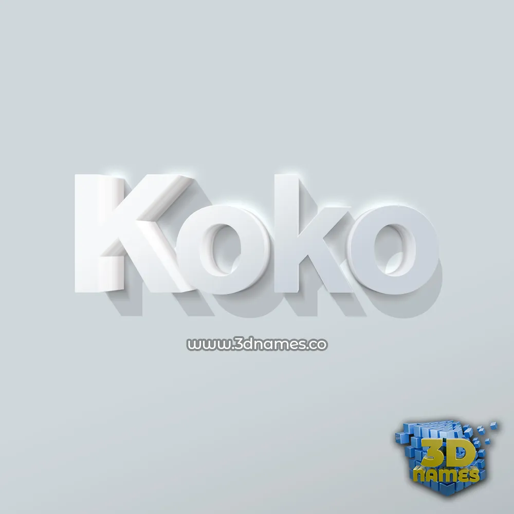 koko in Clean White style - 3D name wallpaper