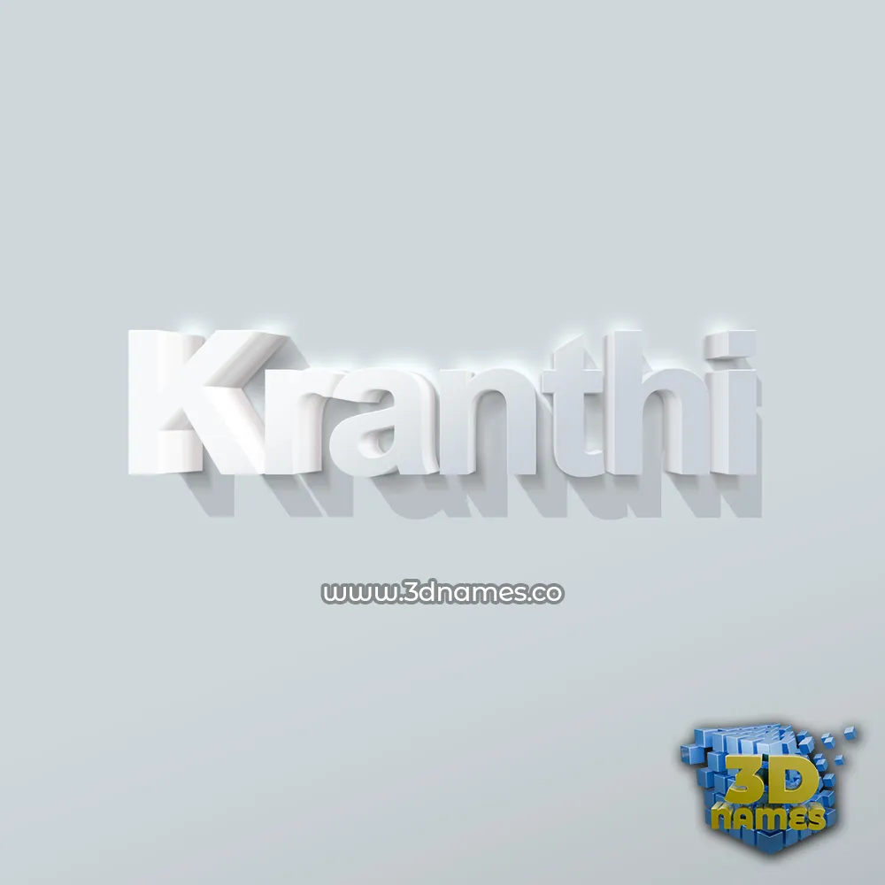 kranthi in Clean White style - 3D name wallpaper