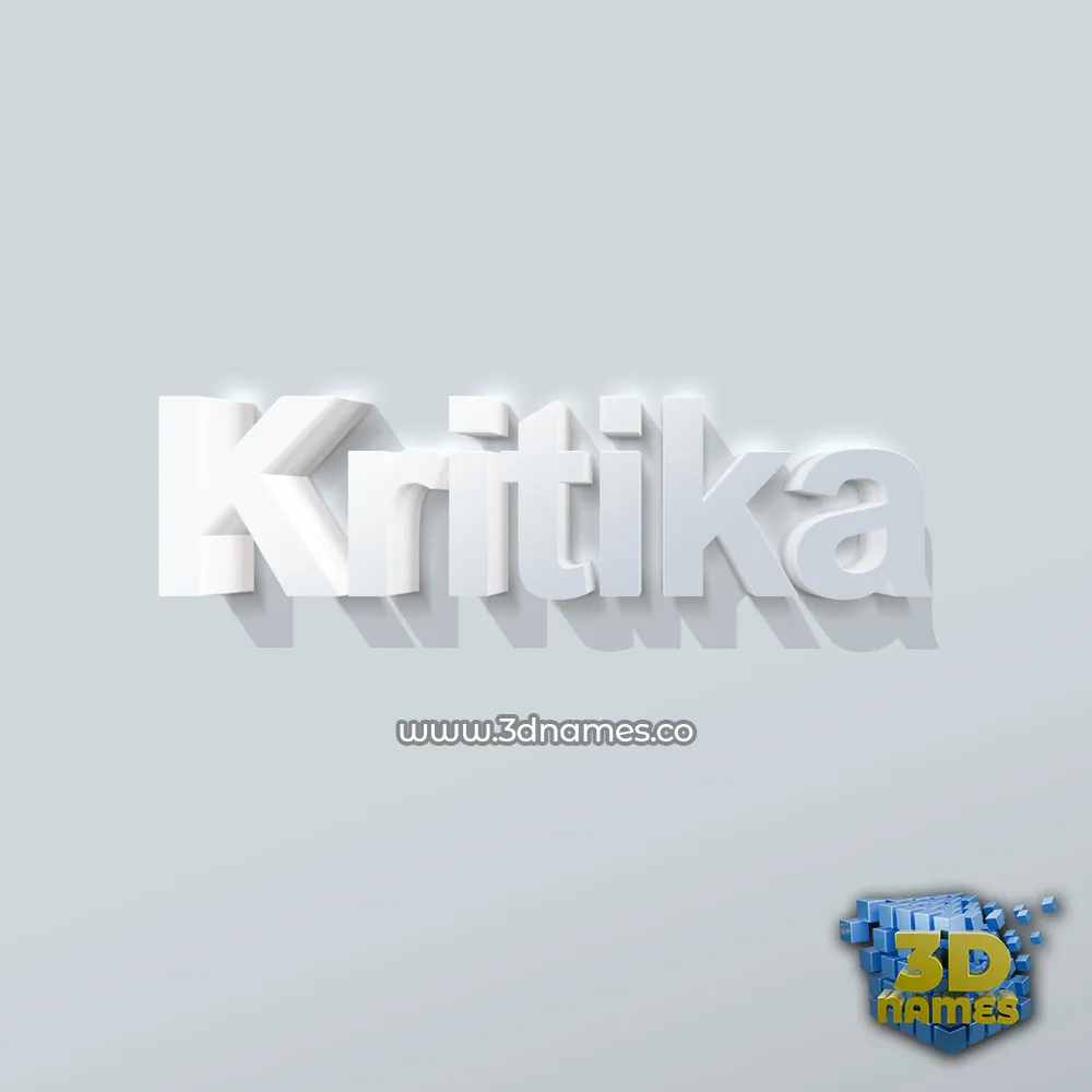 kritika in Clean White style - 3D name wallpaper