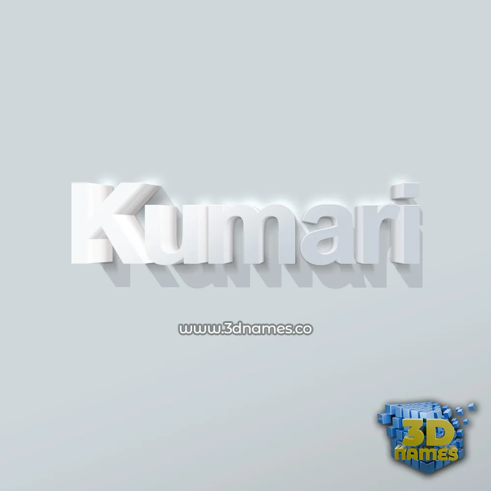 kumari in Clean White style - 3D name wallpaper