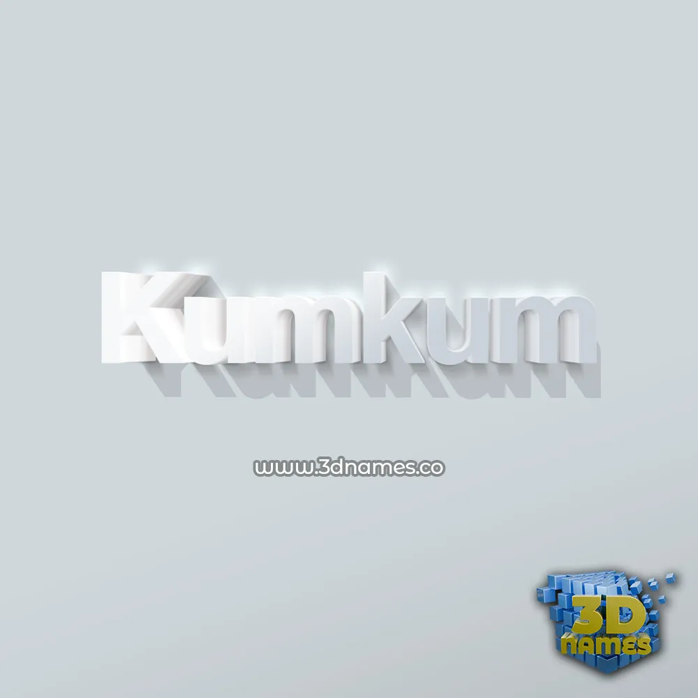 kumkum in Clean White style - 3D name wallpaper