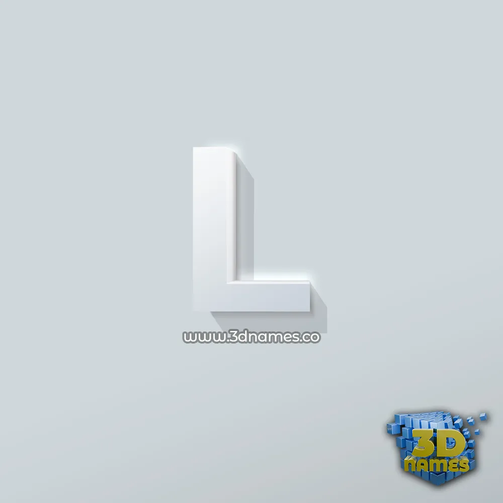 l in Clean White style - 3D name wallpaper