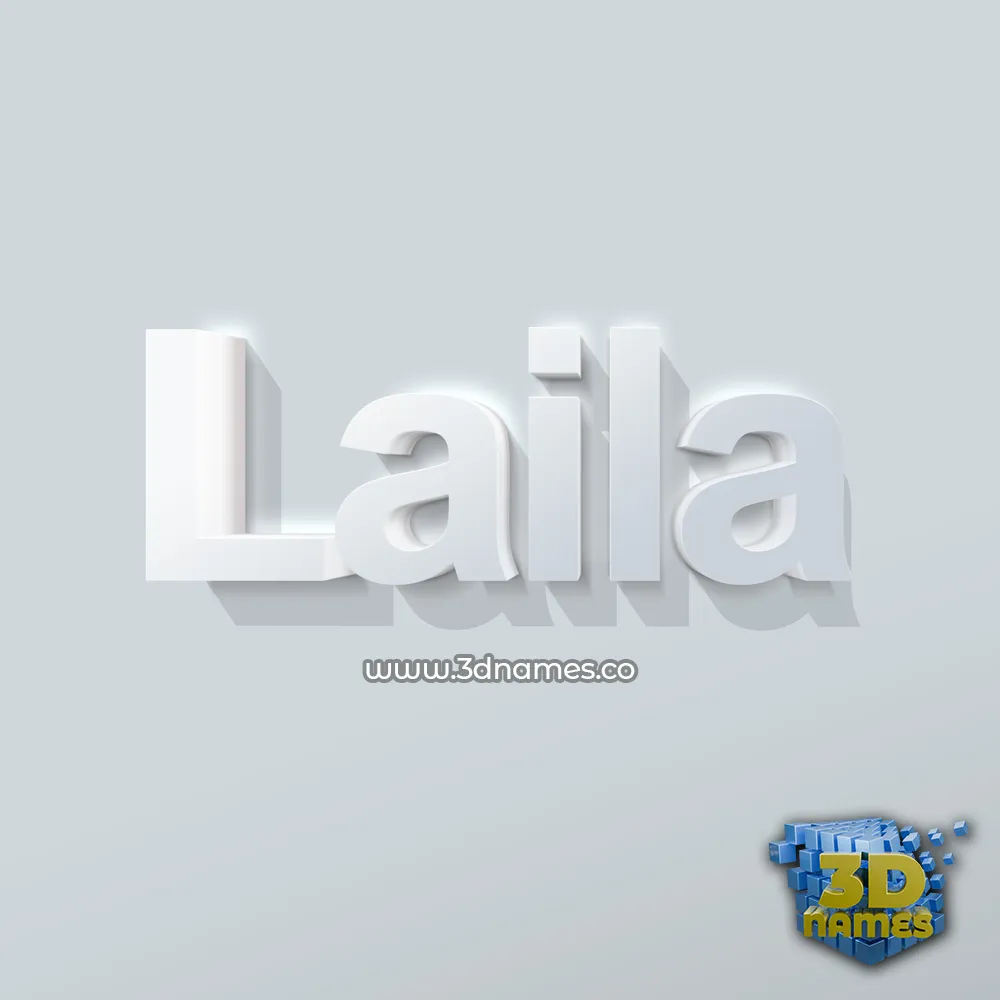 laila in Clean White style - 3D name wallpaper