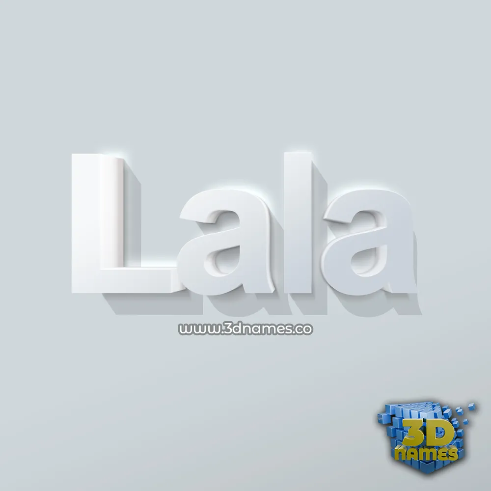 lala in Clean White style - 3D name wallpaper