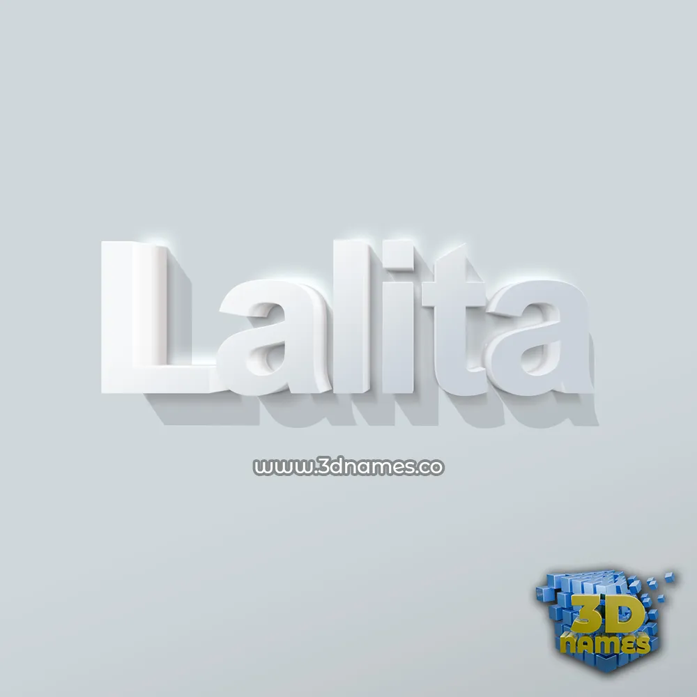 lalita in Clean White style - 3D name wallpaper