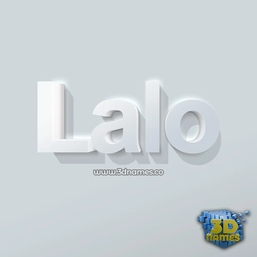 lalo in Clean White style - 3D name wallpaper