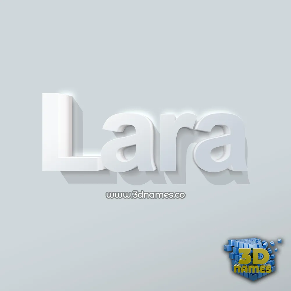 lara in Clean White style - 3D name wallpaper