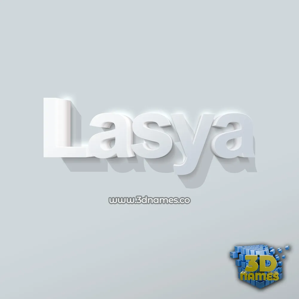 lasya in Clean White style - 3D name wallpaper