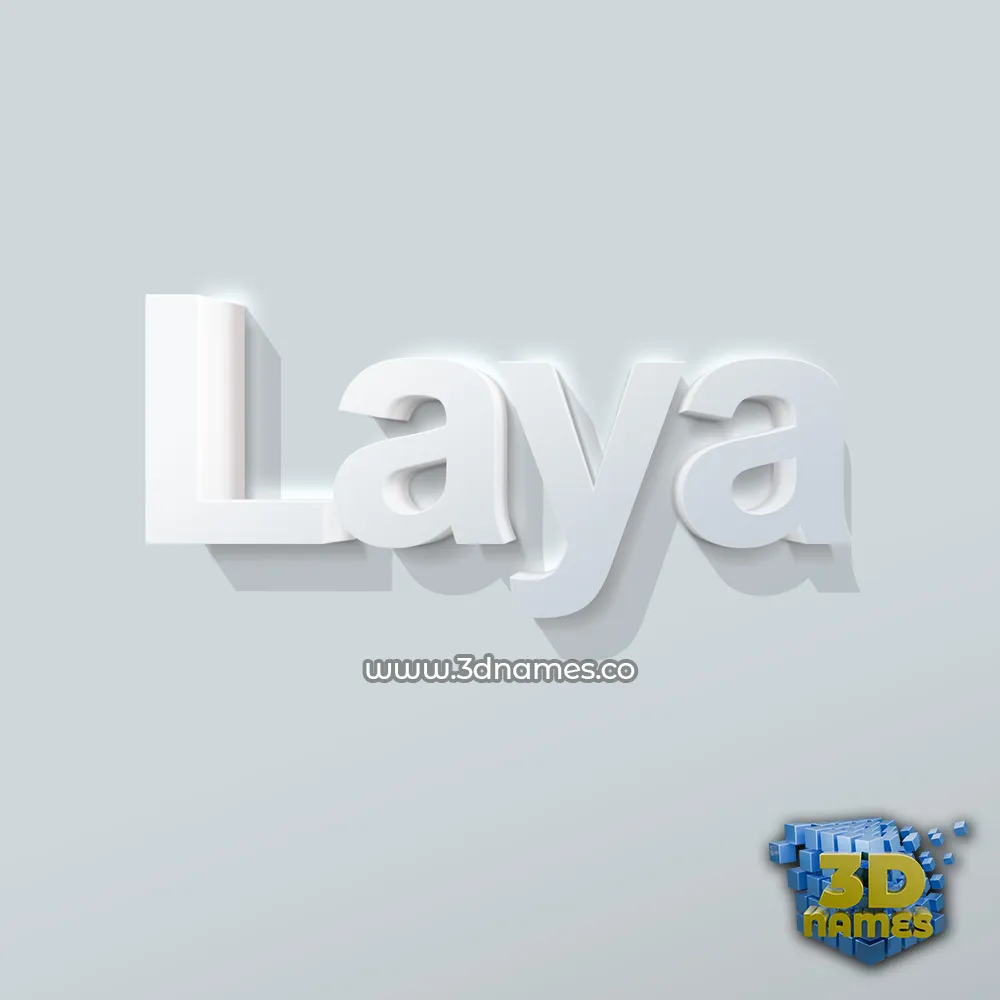 laya in Clean White style - 3D name wallpaper
