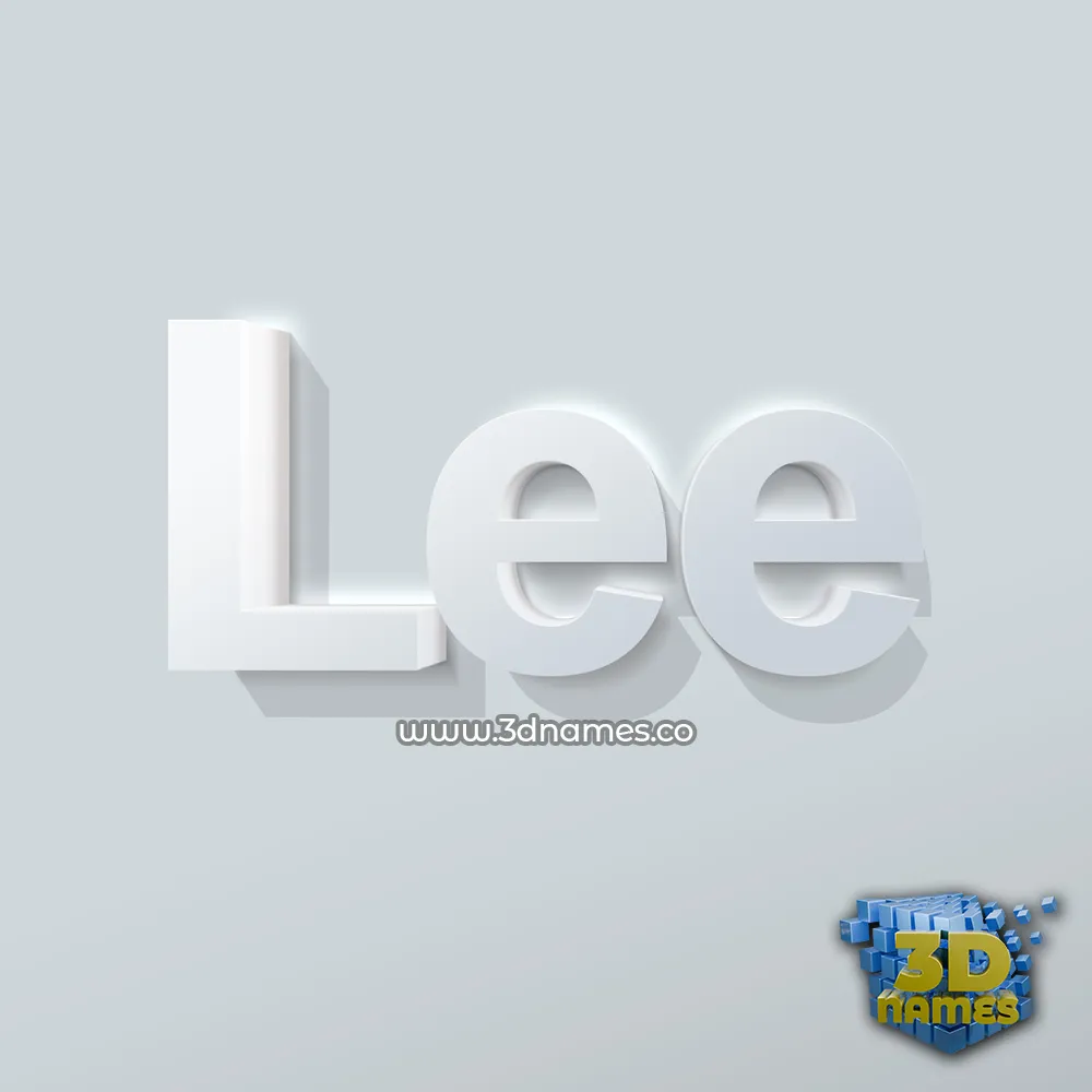 lee in Clean White style - 3D name wallpaper