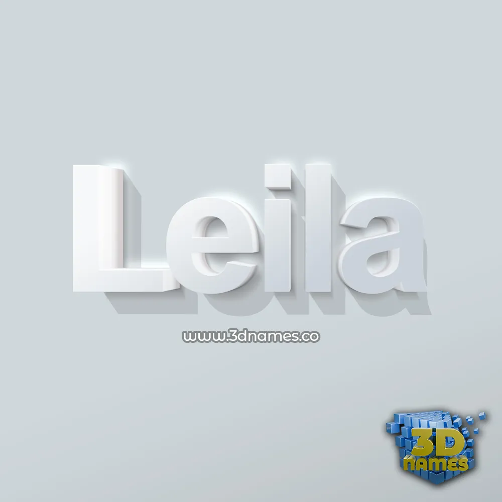leila in Clean White style - 3D name wallpaper