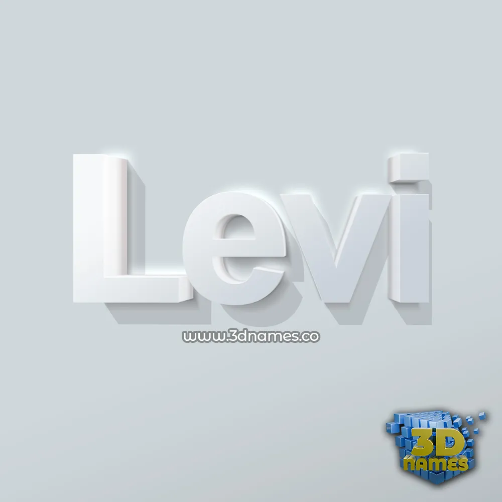 levi in Clean White style - 3D name wallpaper