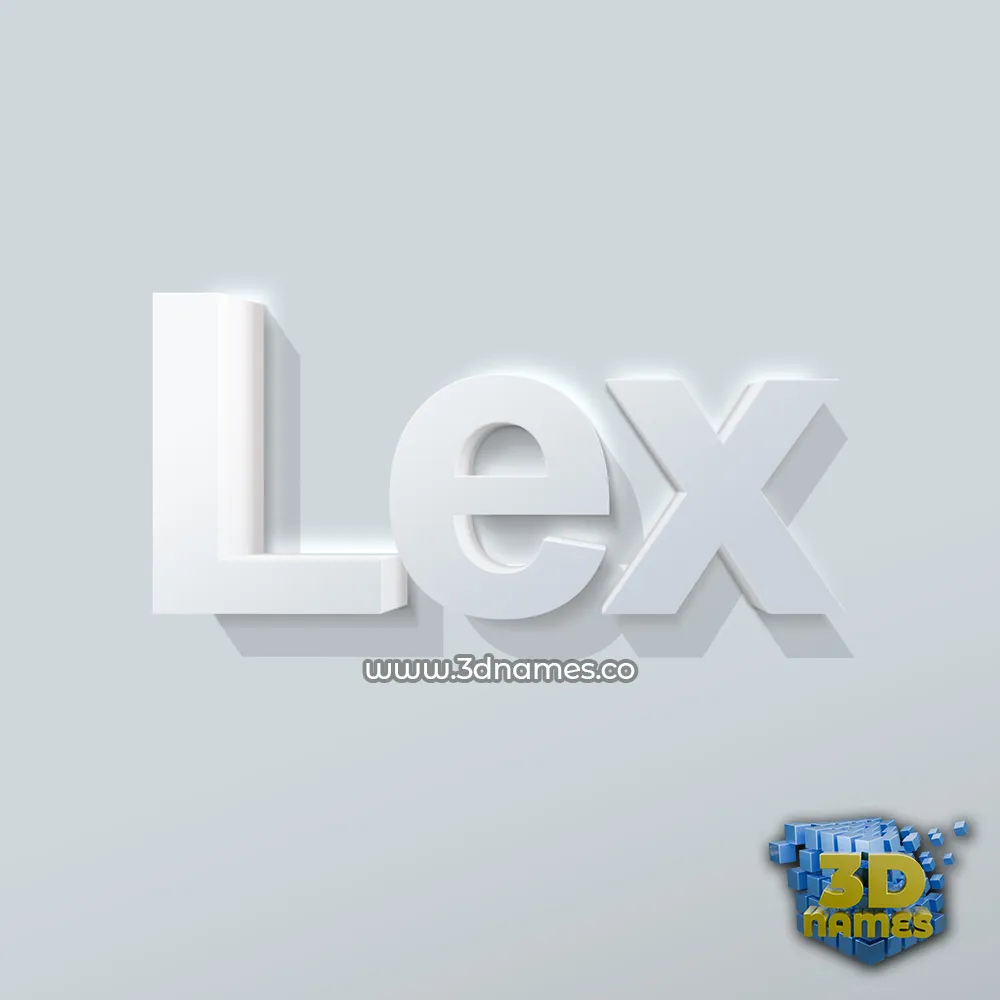 lex in Clean White style - 3D name wallpaper