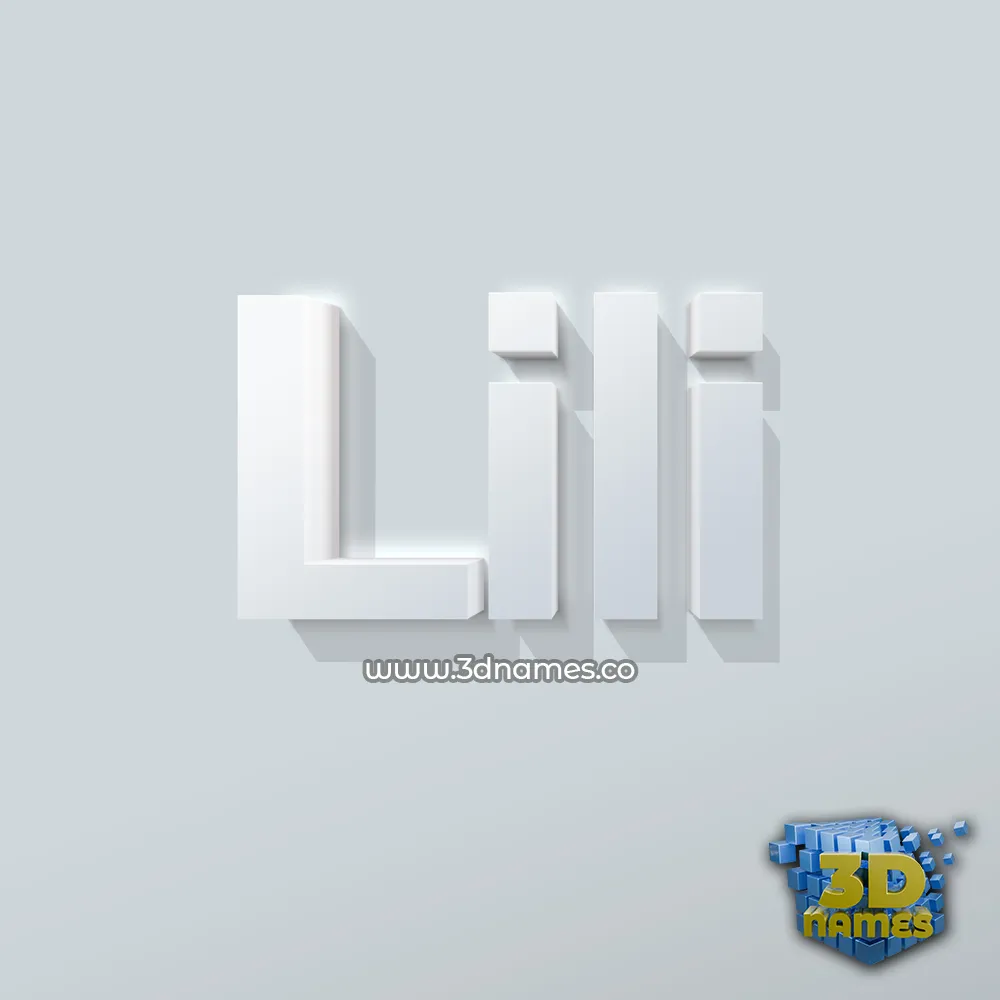 lili in Clean White style - 3D name wallpaper