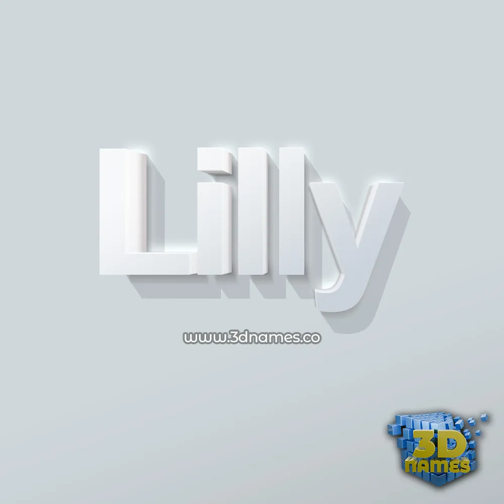 lilly in Clean White style - 3D name wallpaper