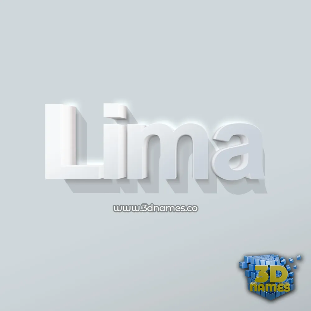 lima in Clean White style - 3D name wallpaper