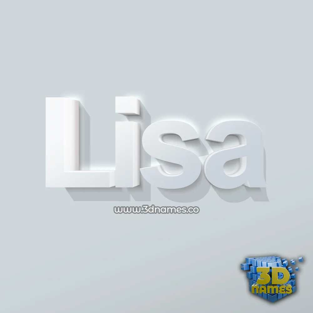 lisa in Clean White style - 3D name wallpaper