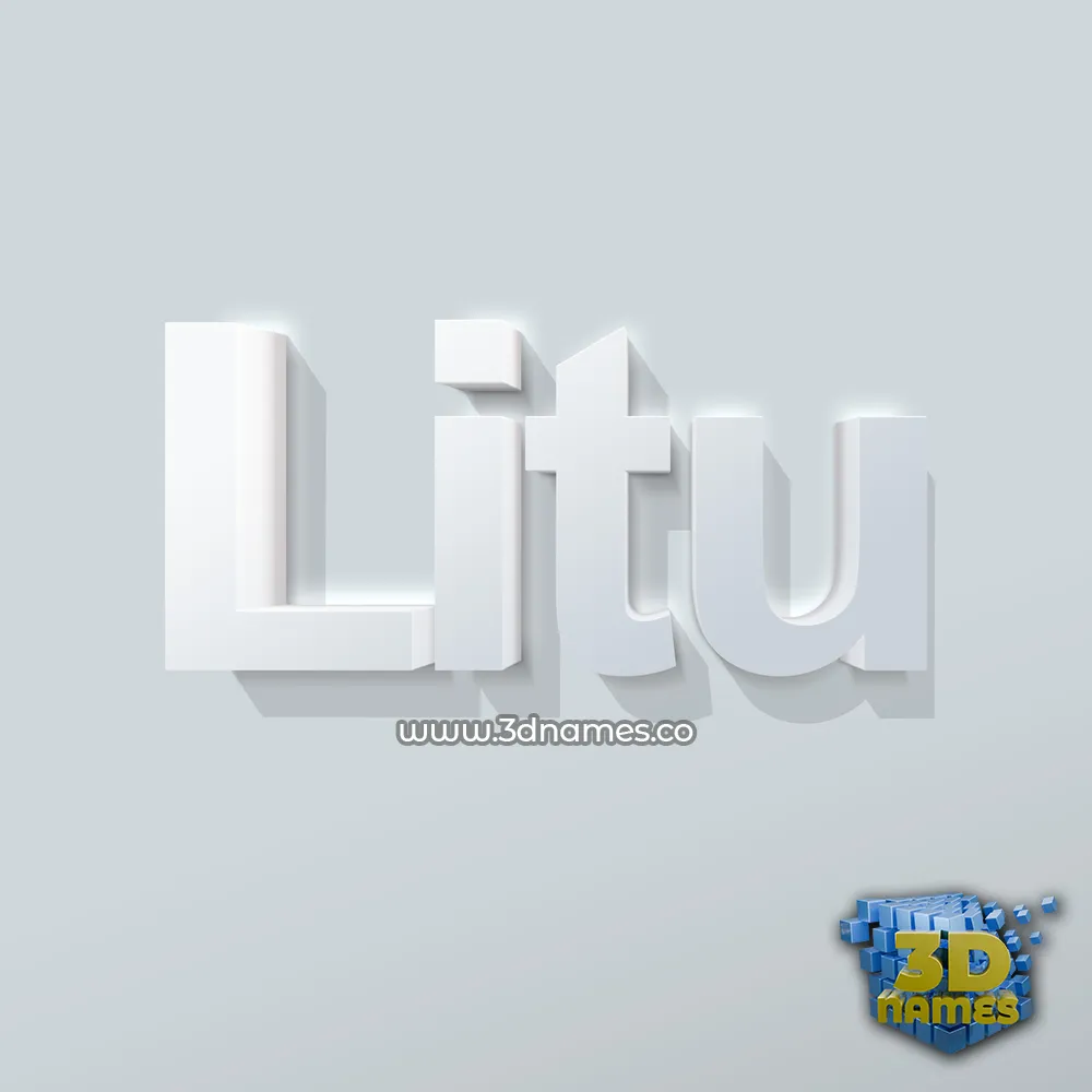 litu in Clean White style - 3D name wallpaper