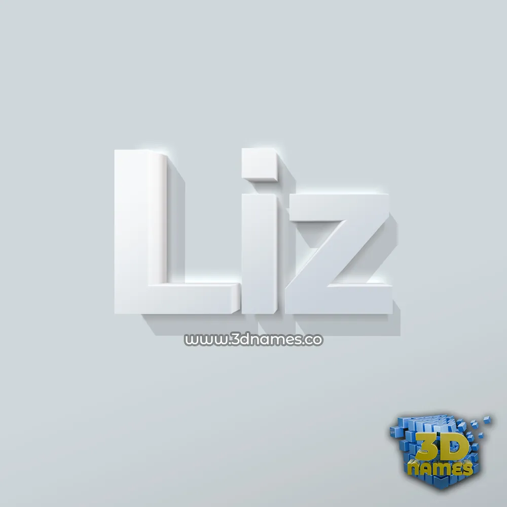 liz in Clean White style - 3D name wallpaper