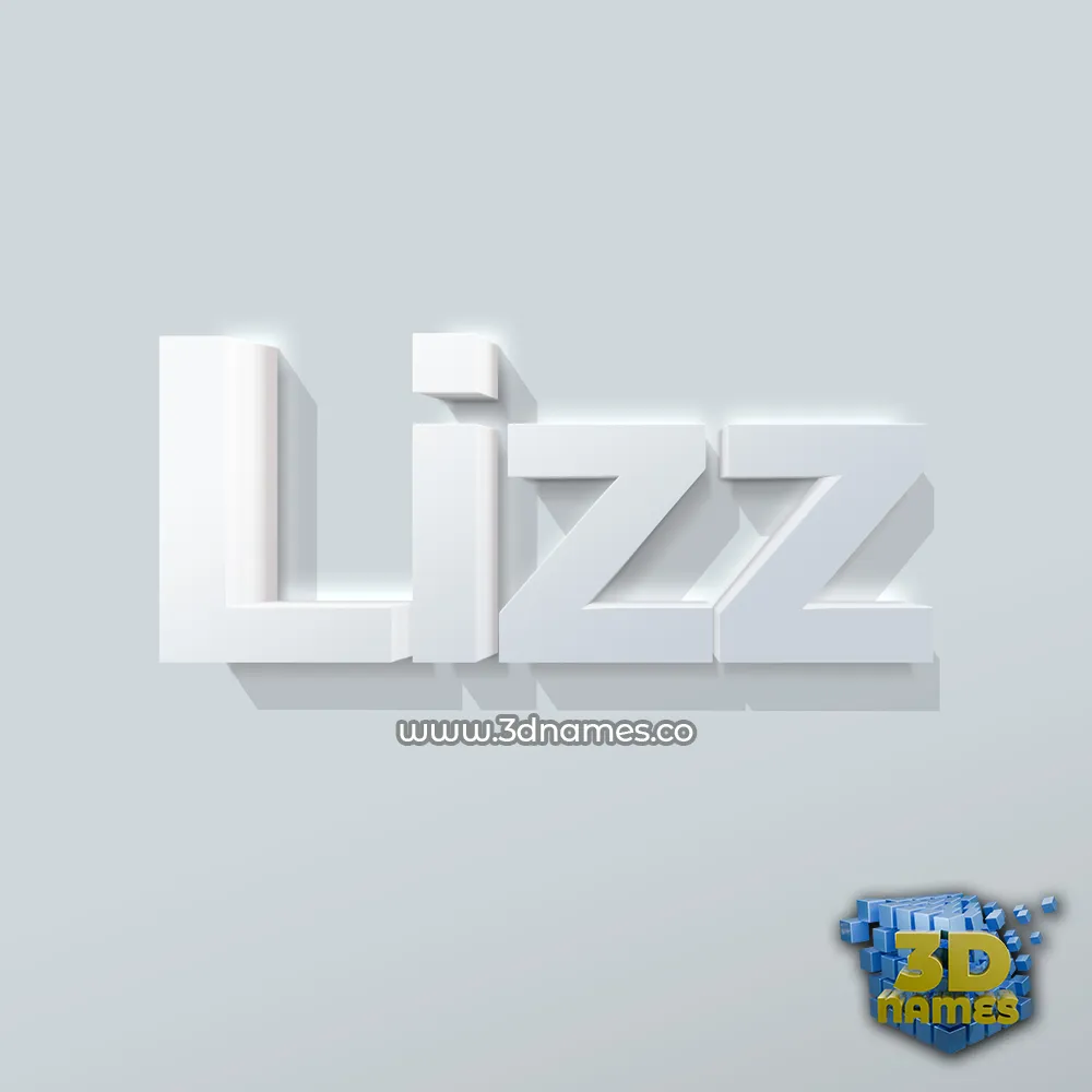 lizz in Clean White style - 3D name wallpaper