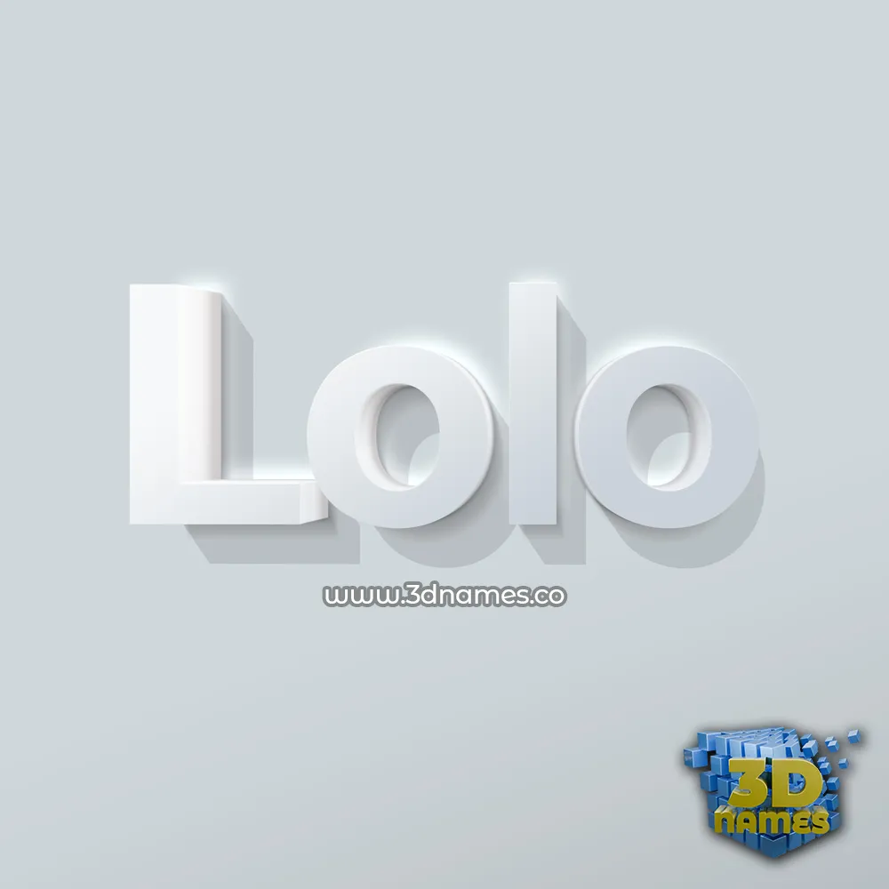 lolo in Clean White style - 3D name wallpaper
