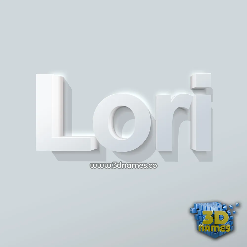 lori in Clean White style - 3D name wallpaper
