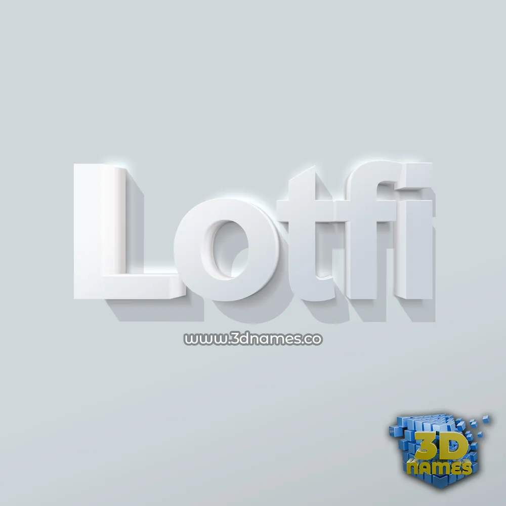 lotfi in Clean White style - 3D name wallpaper