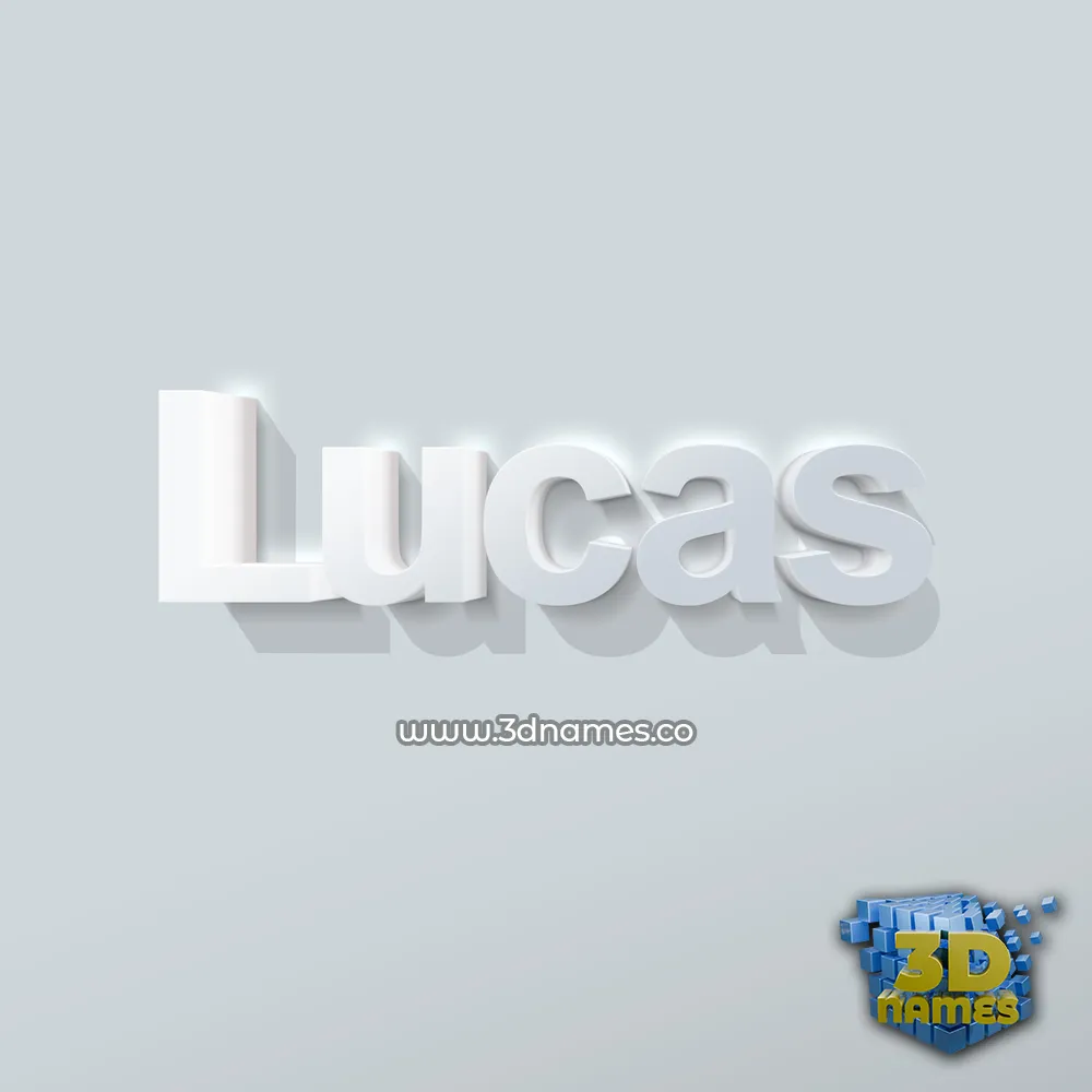 lucas in Clean White style - 3D name wallpaper