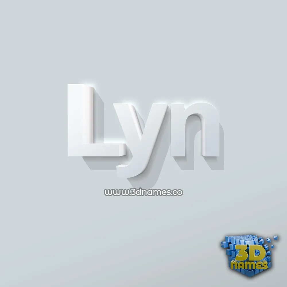 lyn in Clean White style - 3D name wallpaper