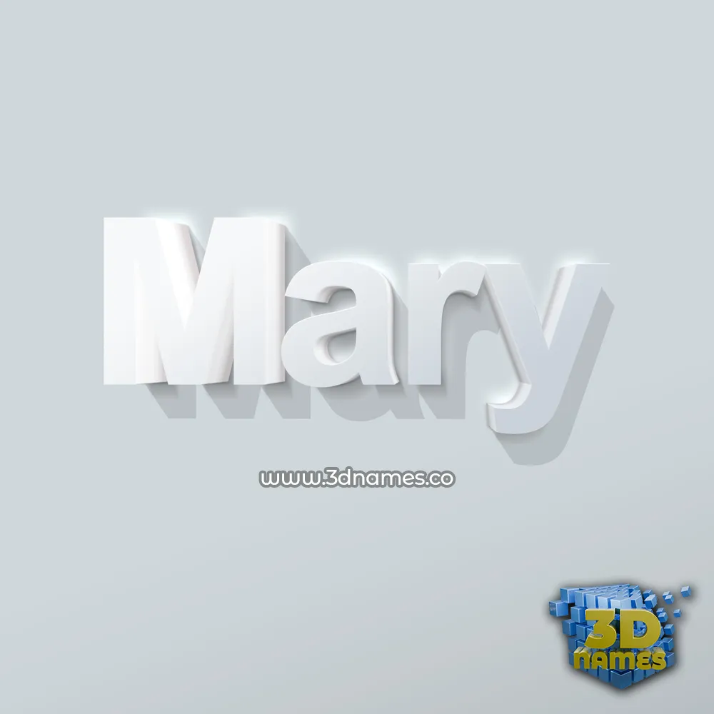 mary in Clean White style - 3D name wallpaper