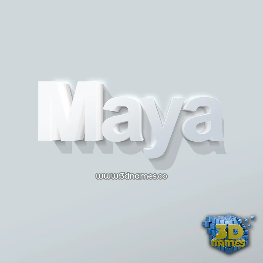 maya in Clean White style - 3D name wallpaper