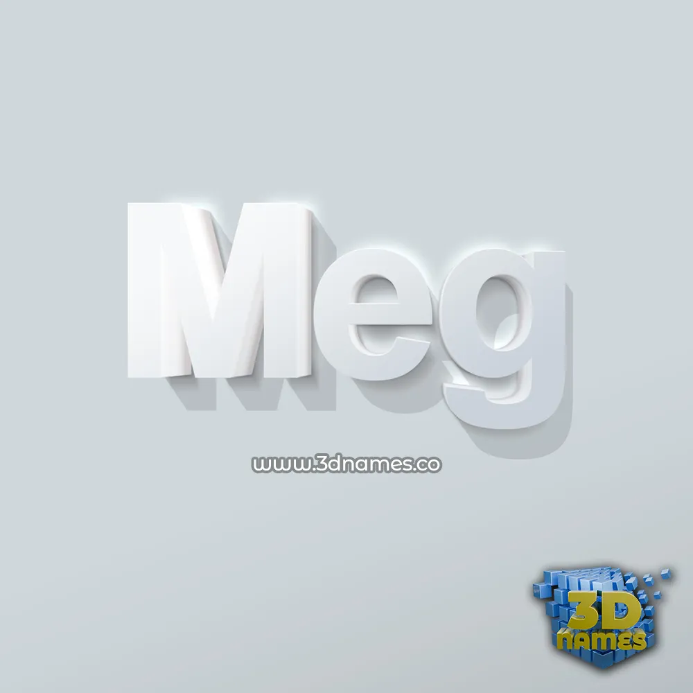 meg in Clean White style - 3D name wallpaper