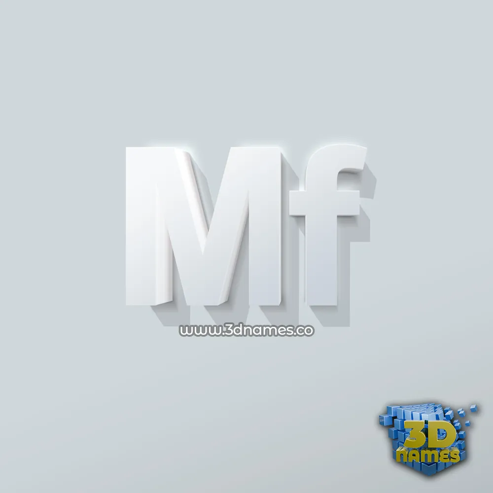 mf in Clean White style - 3D name wallpaper