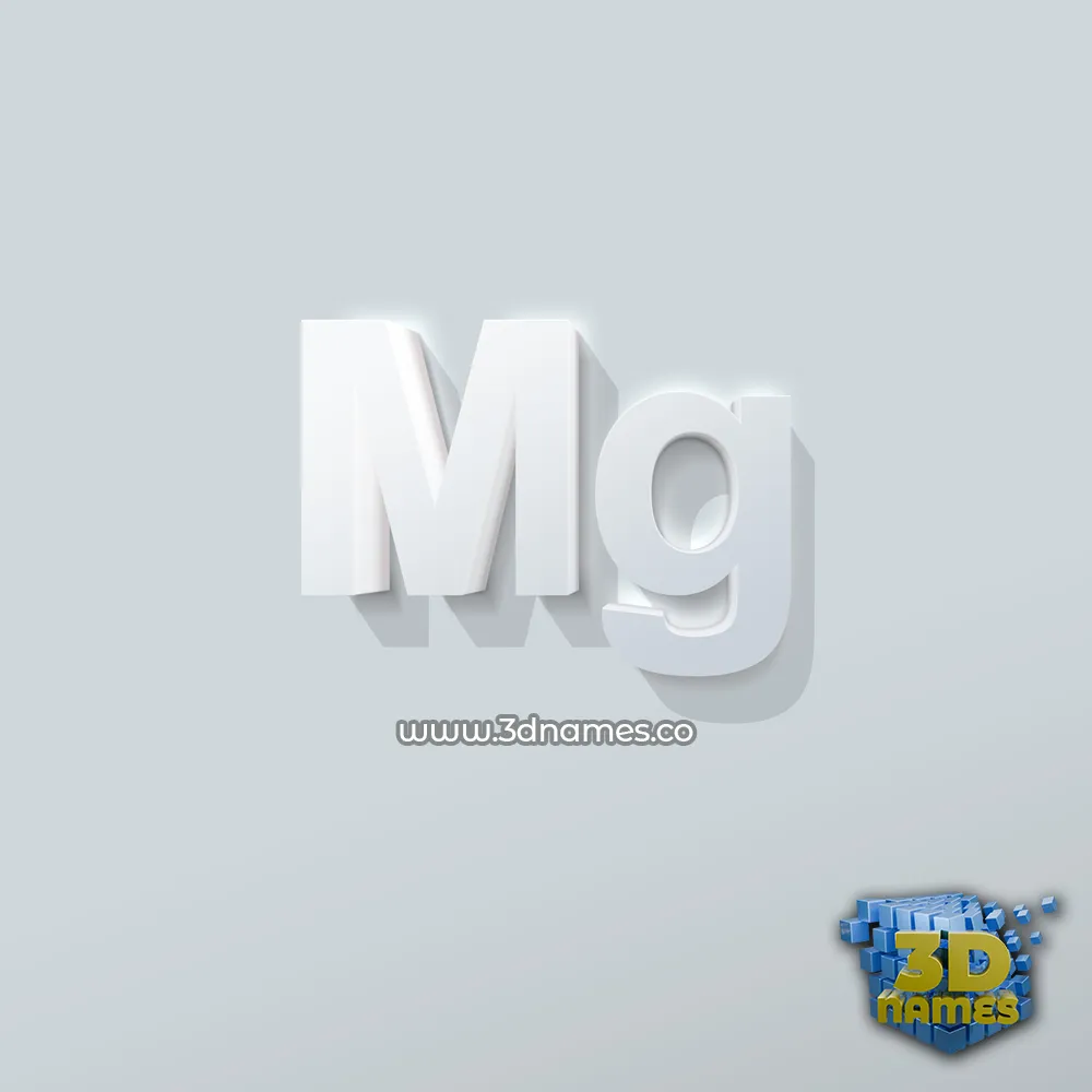 mg in Clean White style - 3D name wallpaper