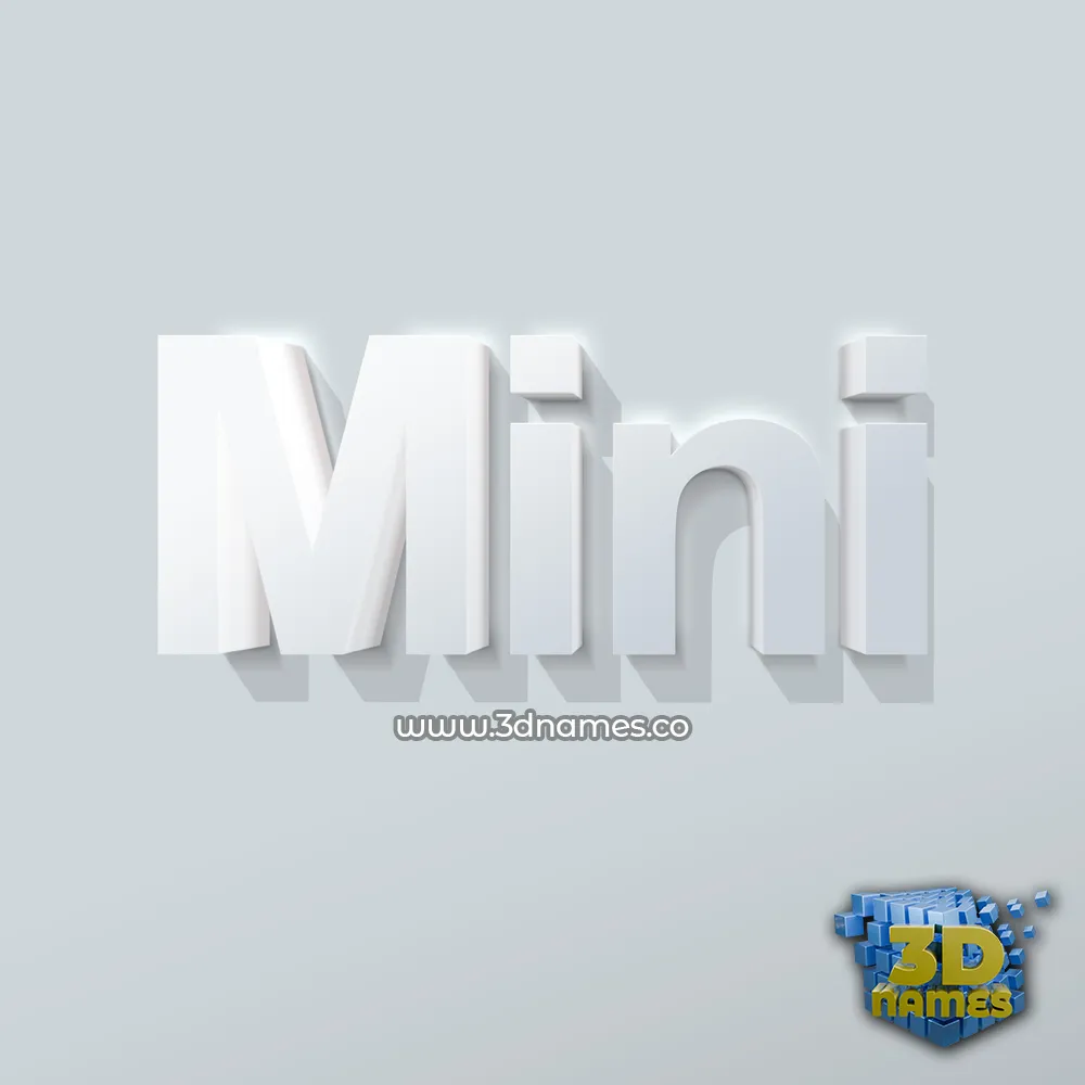 mini in Clean White style - 3D name wallpaper