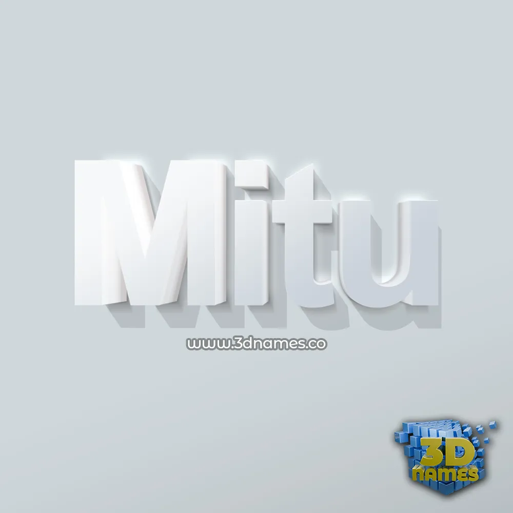 mitu in Clean White style - 3D name wallpaper