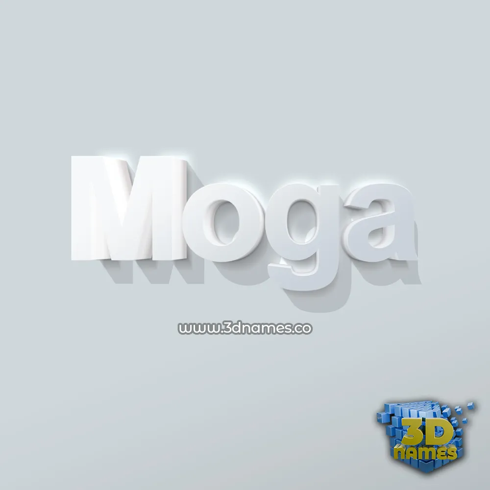 moga in Clean White style - 3D name wallpaper