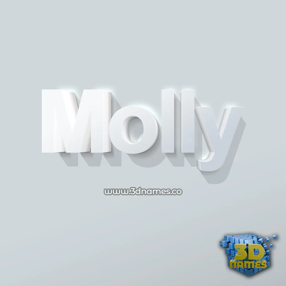 molly in Clean White style - 3D name wallpaper