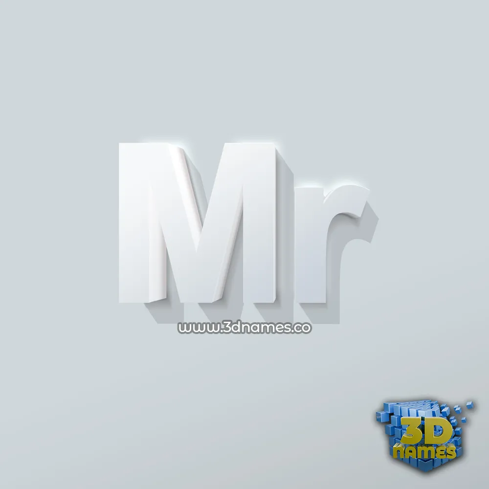 mr in Clean White style - 3D name wallpaper