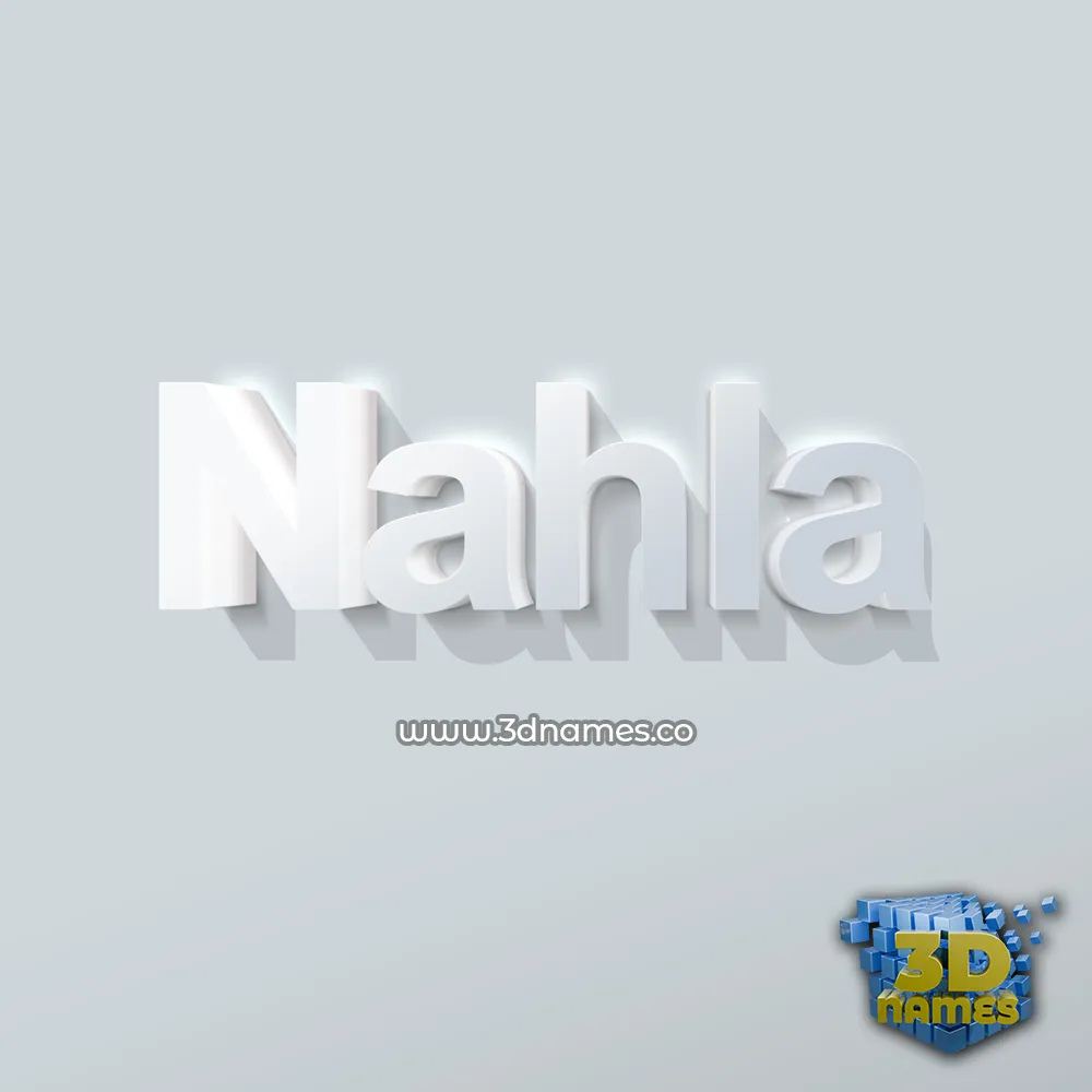 nahla in Clean White style - 3D name wallpaper