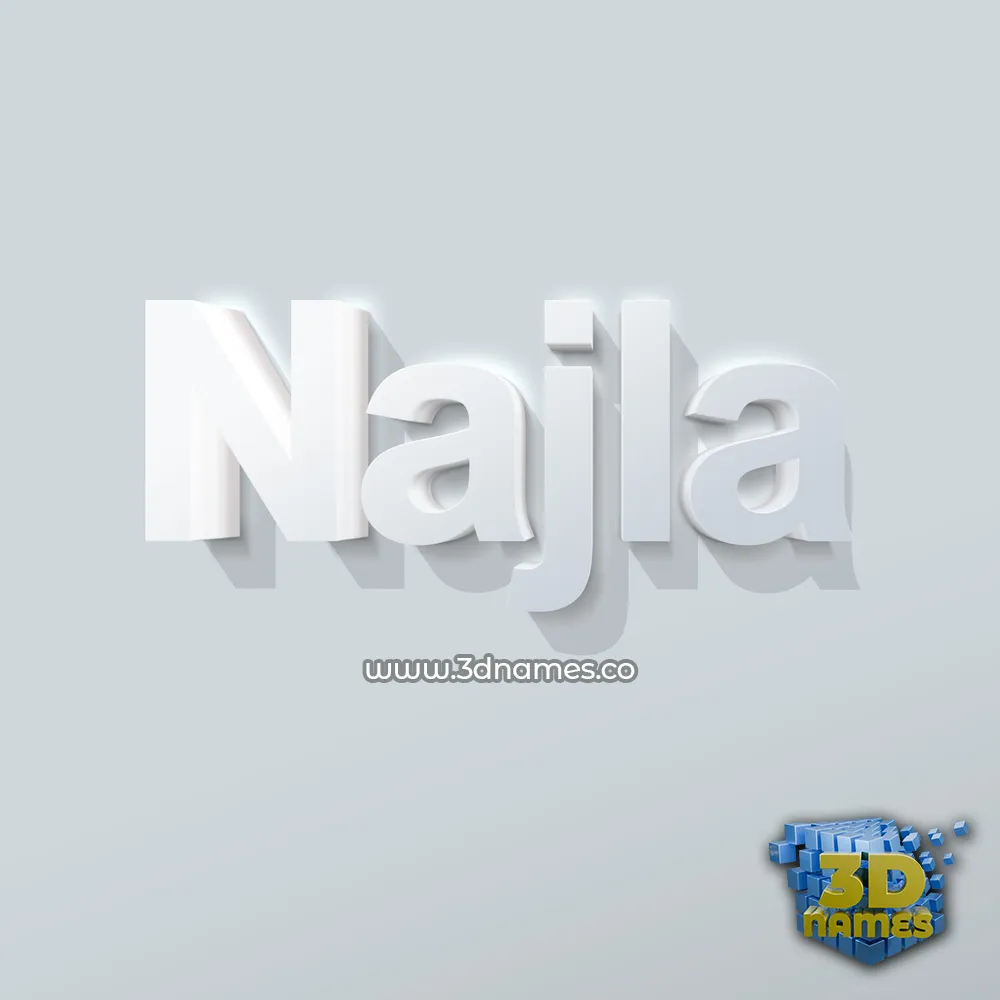 najla in Clean White style - 3D name wallpaper