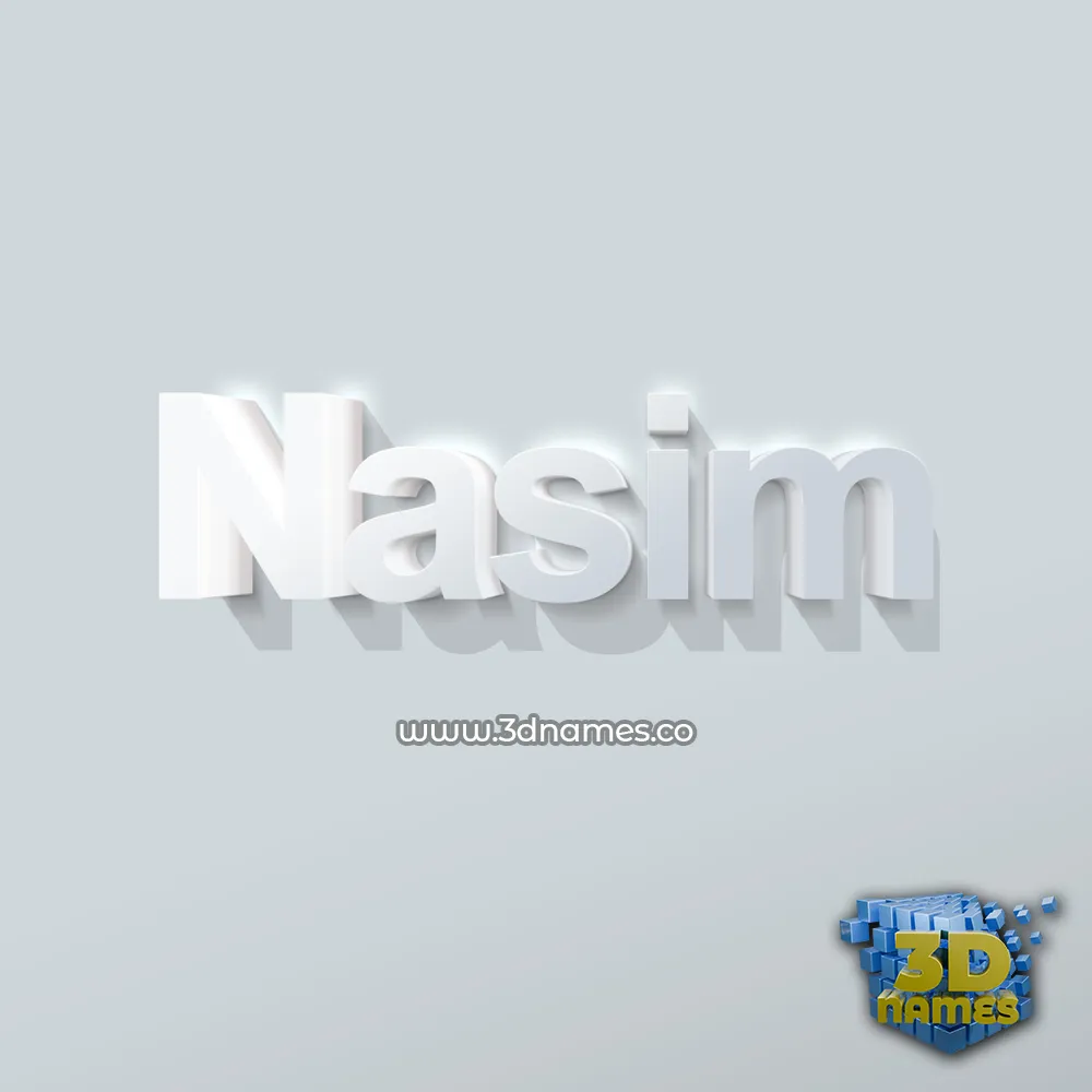 nasim in Clean White style - 3D name wallpaper