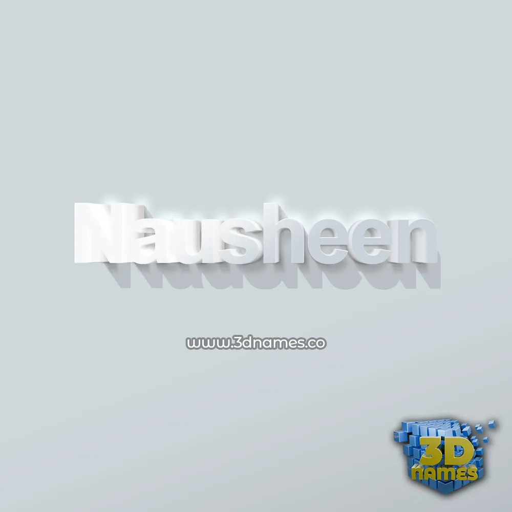 nausheen in Clean White style - 3D name wallpaper