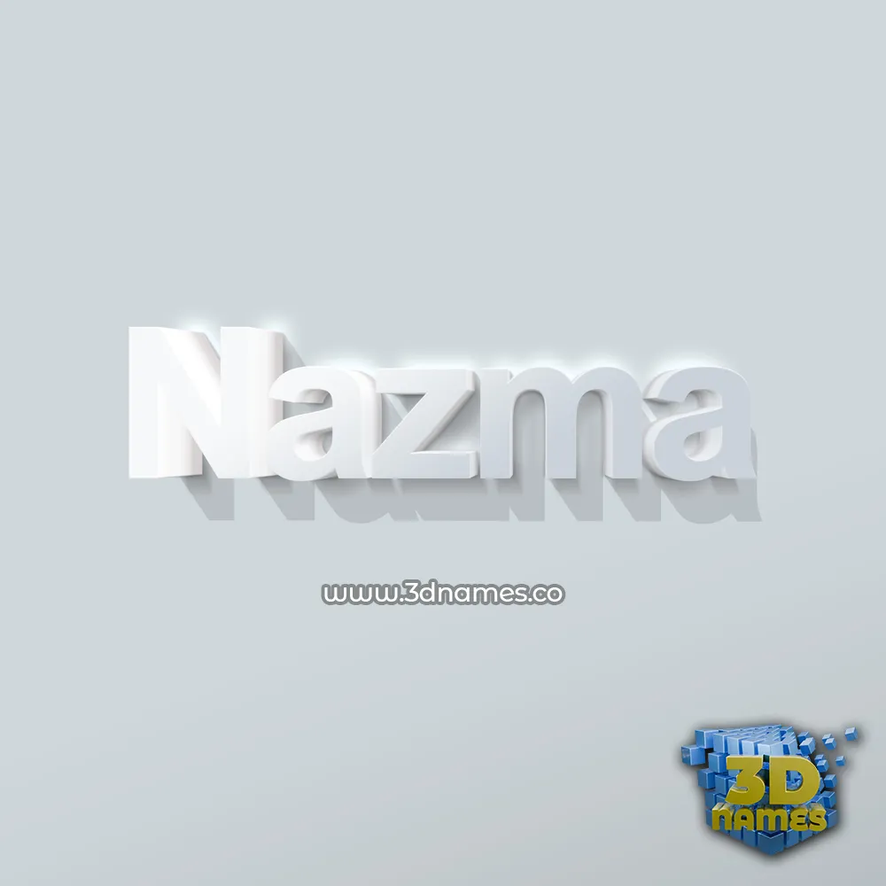nazma in Clean White style - 3D name wallpaper