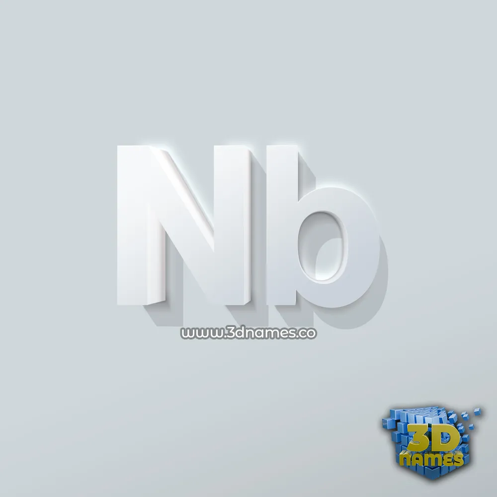 nb in Clean White style - 3D name wallpaper