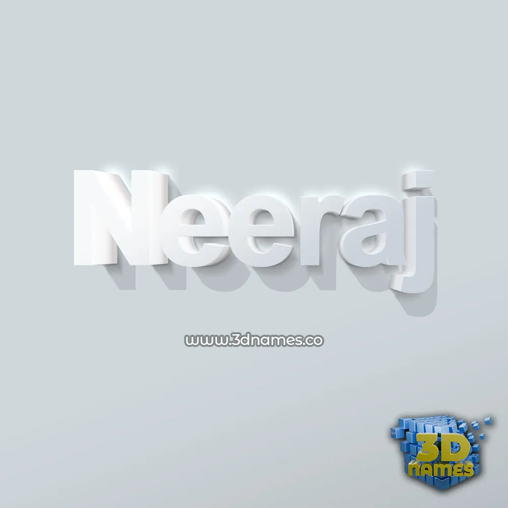 neeraj in Clean White style - 3D name wallpaper
